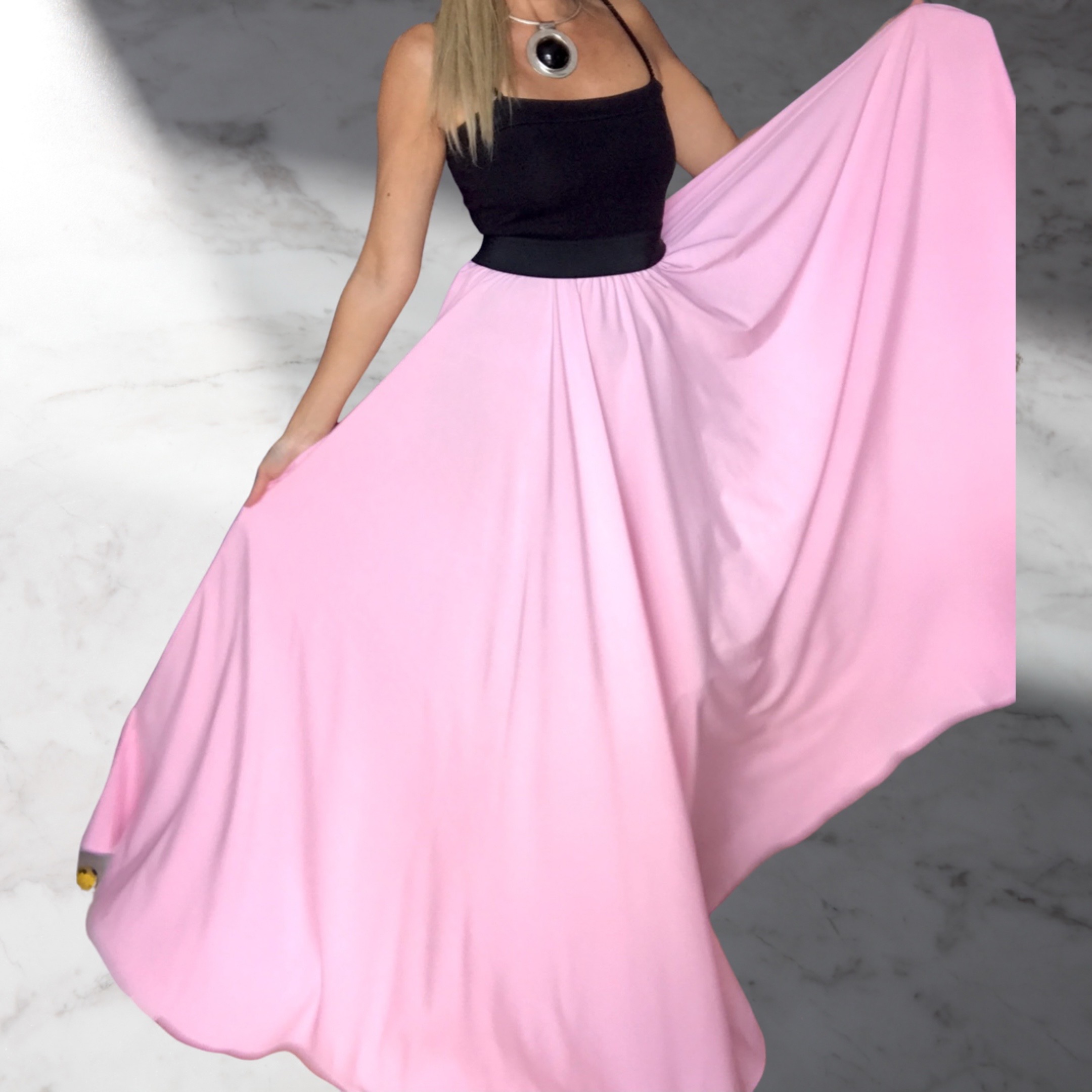 dlouhé šaty BOROS - růžové 